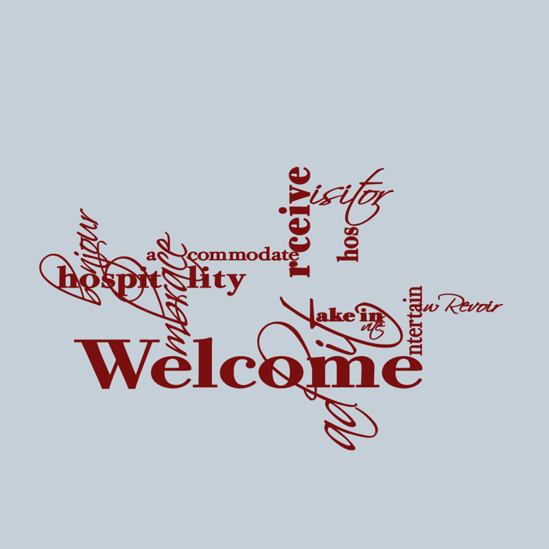 Text & Numbers Non-Wall Damaging Wall Decal, Cranberry