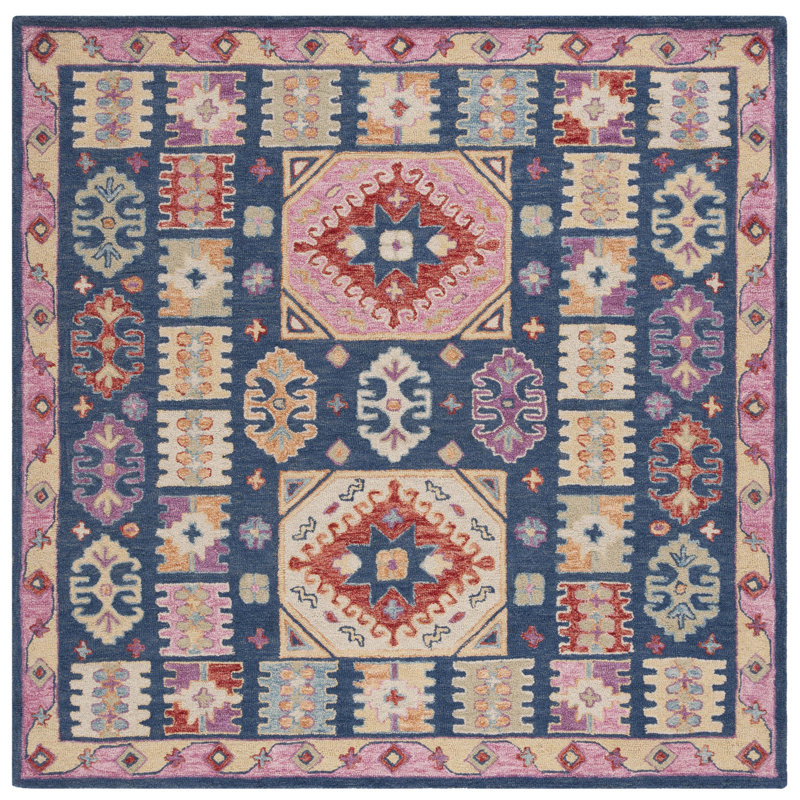 Ivanhoe Hand Tufted Wool Southwestern Rug, Square 7'