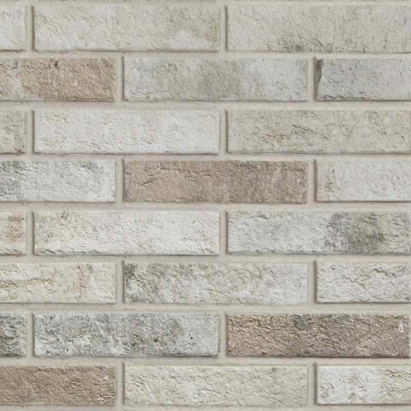 Carreau de porcelaine pour plancher et mur 2 po x 10 po Brick City, Brouillard