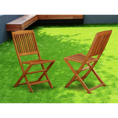 Cameron Foldable Patio Dining Chairs - Acacia Wood, Set of 2, Natural Oil