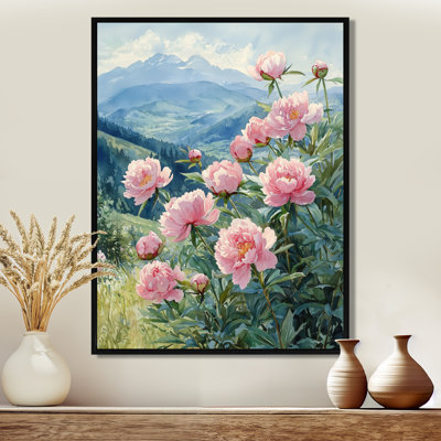 Pivoines dans la haute crête V - pivoines, art mural