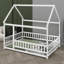 House Floor Bed with Roof Frame and Safety Guardrails-129168708