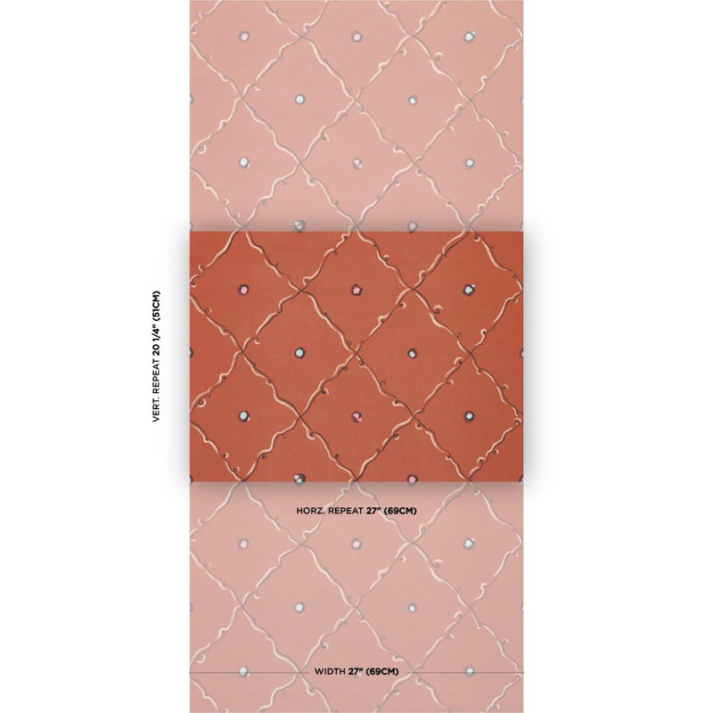 Papier peint Schumacher X Backdrop Colette, Rouge