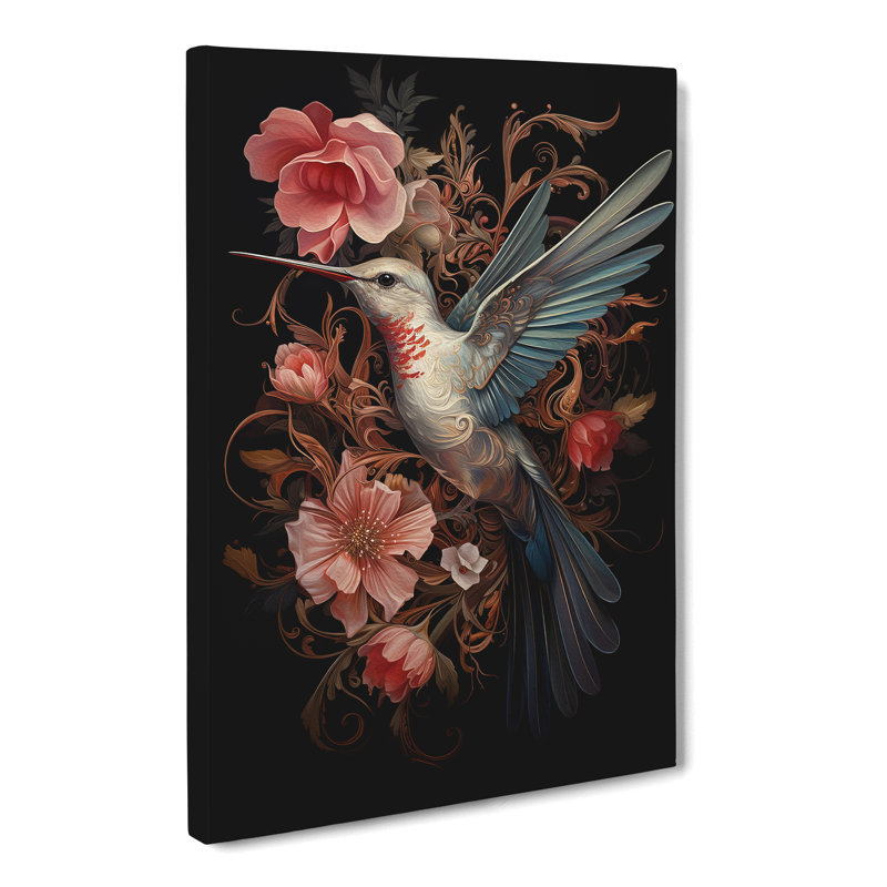 Hummingbird Baroque - Wrapped Canvas, 50cm H x 35cm W x 3cm D