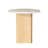Round Faux Marble Top End Table With Wooden Curved Base In White And Oak