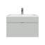 Ensemble de meuble-lavabo mural moderne de 24 po Loft - Gris canadien / poignées chromées-824064424-824064425