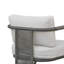 Fauteuil club d'extérieur Dorado en métal gris avec coussins en oléfine blanc cassé