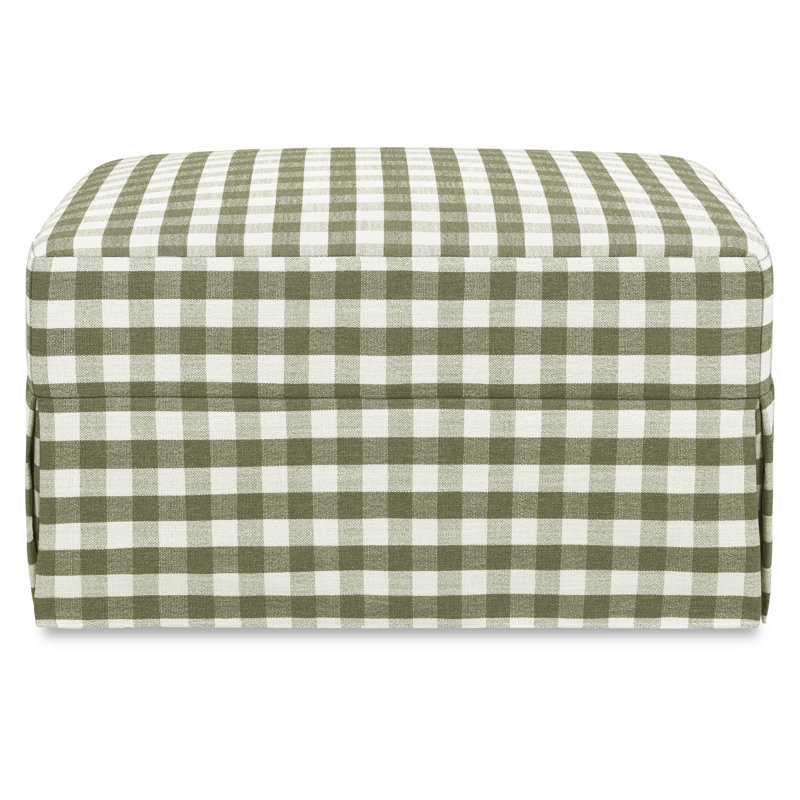 Crawford Ottoman, Green Gingham