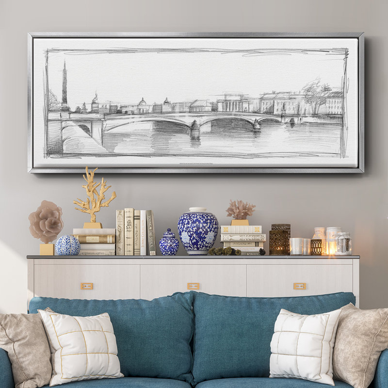 Pont du Carroussel - toile encadrée, H 20 po x l 50 po