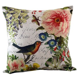 Bird Floral Throw Pillow Cover