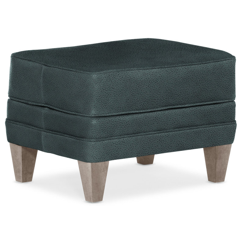 Willow Ottoman, Stone, Aline Fumo Genuine Leather