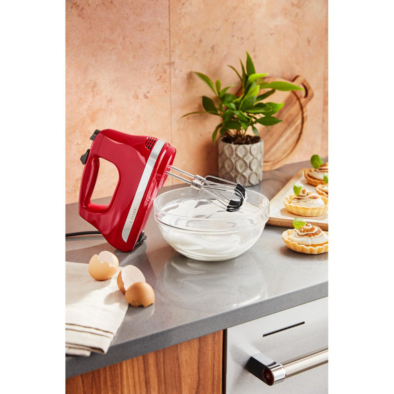 Kitchenaid 6 Speed Hand Mixer With Flex Edge Beaters, Empire Red
