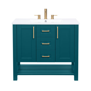 37'' Single Bathroom Vanity with Marble Top