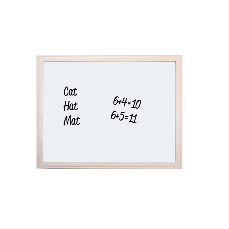 Tableau noir mural, Blanc, 36 po x 48 po, Brun clair