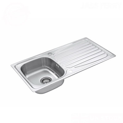 Belfry Kitchen Neal 500mm W Single Bowl Stainless Steel Drop-In Kitchen Sink with 2 Faucet Holes