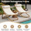 2 Piece Outdoor Folding Rattan Lounge Chair With Adjustable Backrest, Thick Cushion, Headrest For Patio Beach