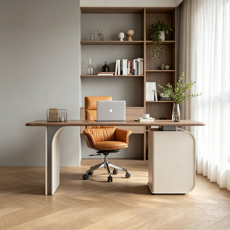 Bureau rectangulaire minimaliste en hévéa massif, H 29,5 po x l 63 po x P 27,56 po