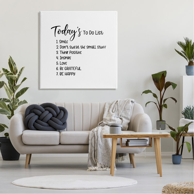 Uplifting Life Happiness Typography Canvas Wall Art, 36" x 36"