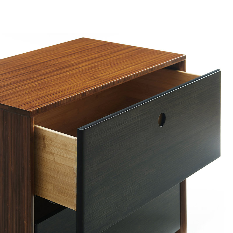 Commode moderne en bois massif Quinn, Brun / Noir
