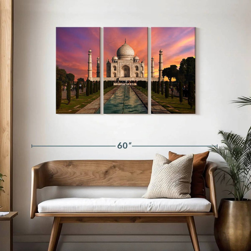 Lever de soleil au Taj Mahal, H 28 po x l 45 po