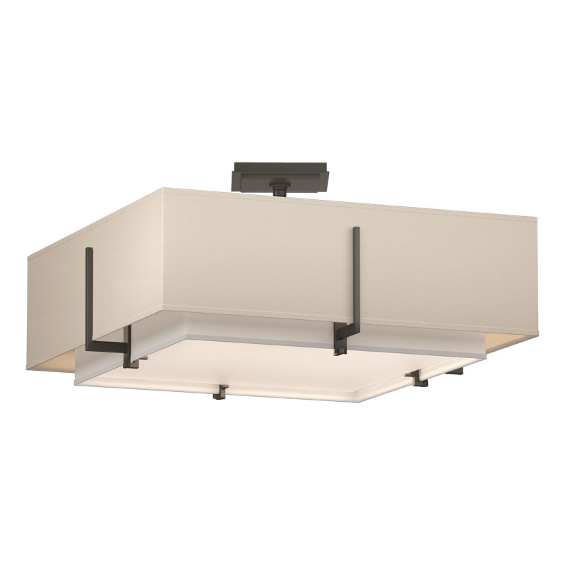 Exos 4 - Light 20.6" Semi Flush Mount, Flax, Dark Smoke