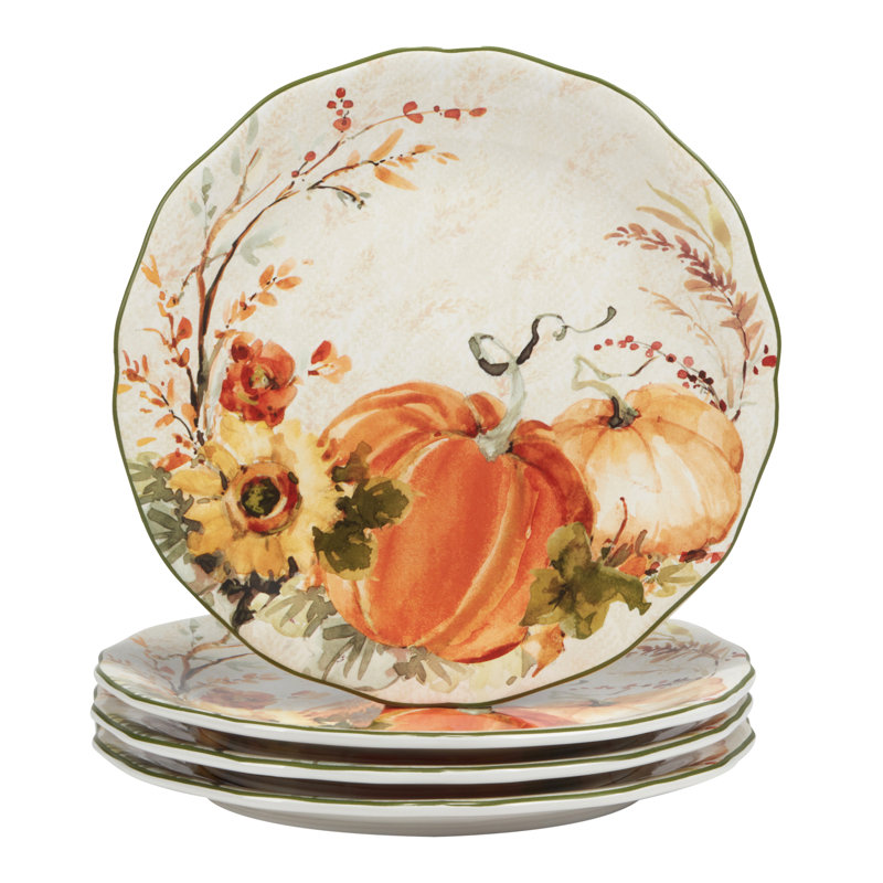 16-Piece Harvest Morning Ceramic Dinnerware Set, Multicolor
