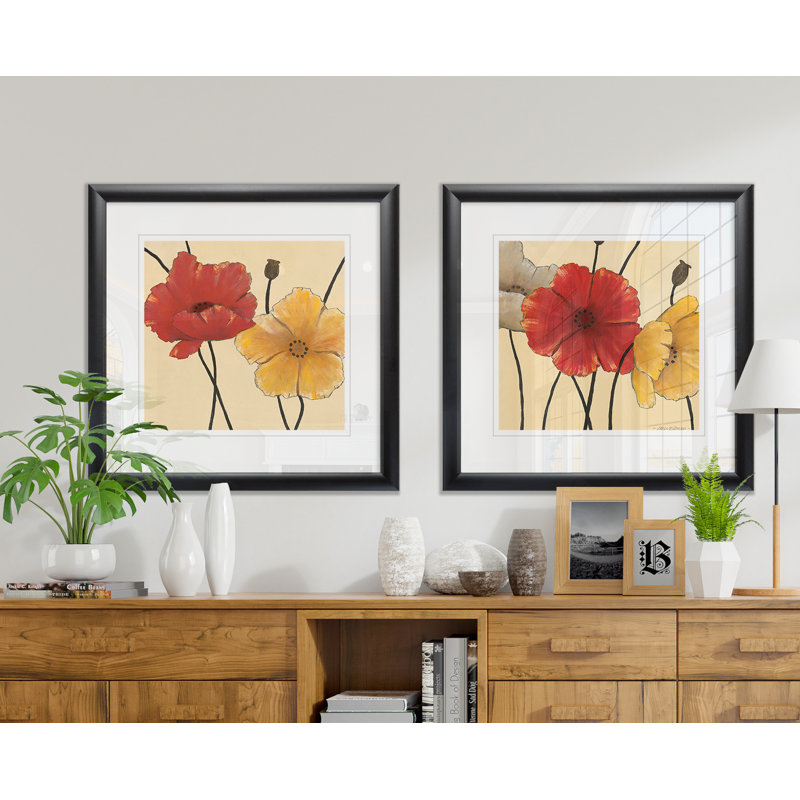 Awaited Blooms I - ensemble de 2 reproductions de cadres photo, Cadre noir
