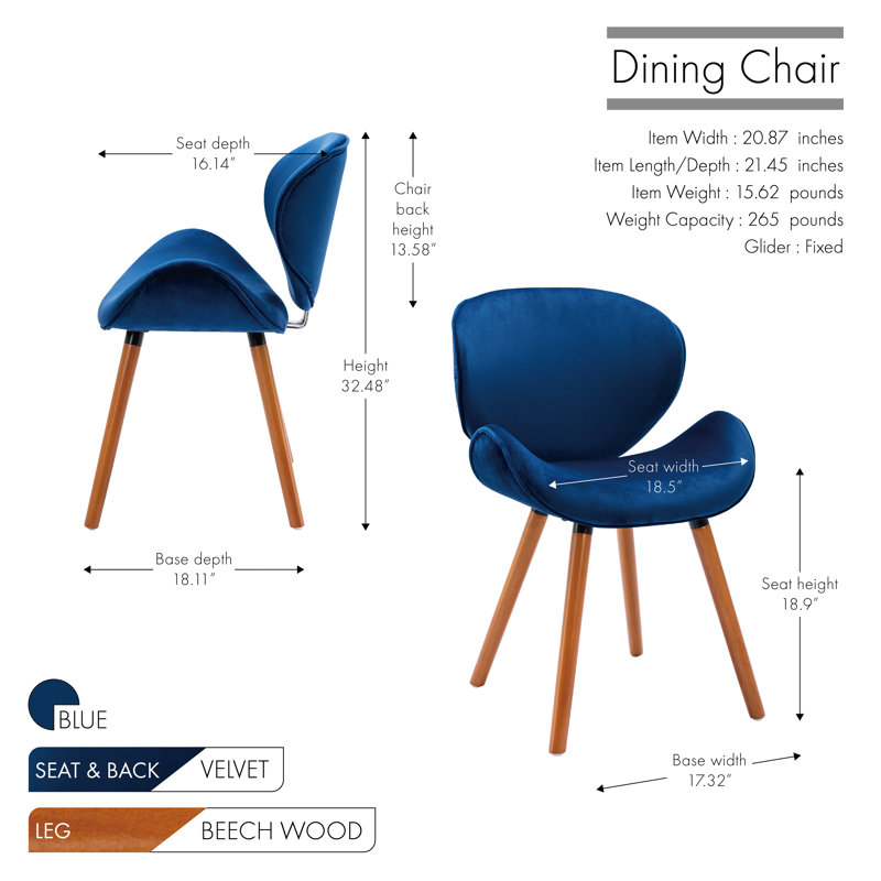 Chaise d'appoint Beeman, Bleu