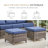 Deb 5-Piece Outdoor Conversation Set with Wicker Swivel Rocking Chairs, Ottomans & Side Table-1811363669