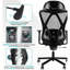 Fauteuil de bureau ergonomique en filet avec fonctions personnalisables - lombaire, accoudoir, roue silencieuse pour siège de bureau / maison réglable réglable pour un travail efficace et à domicile