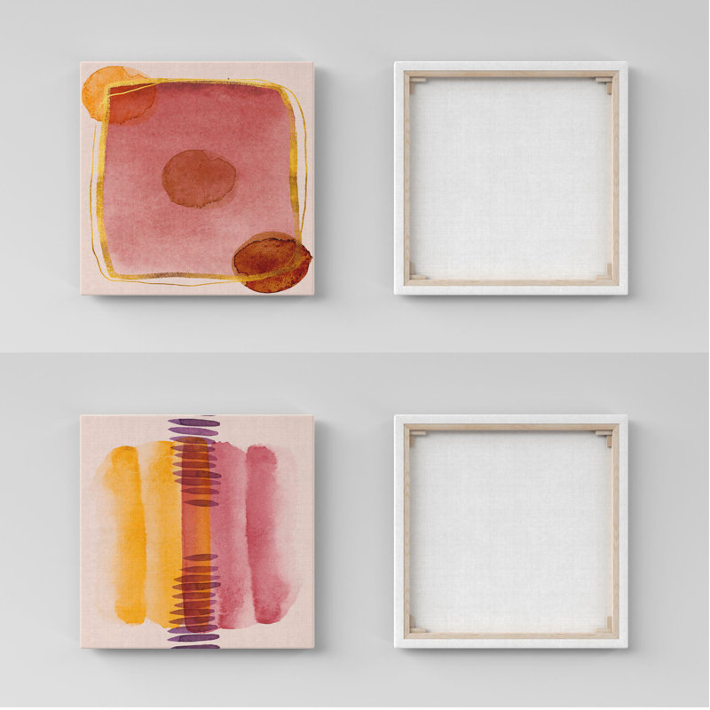 Elegant Decorative Canvas Paintings (2 Pieces), 15.8 x 15.8 Inches Each | 100% Canvas with 100% Wooden Frame | Perfect for Living Room or Bedroom Decor, Eye-Catching Art for Modern Spaces