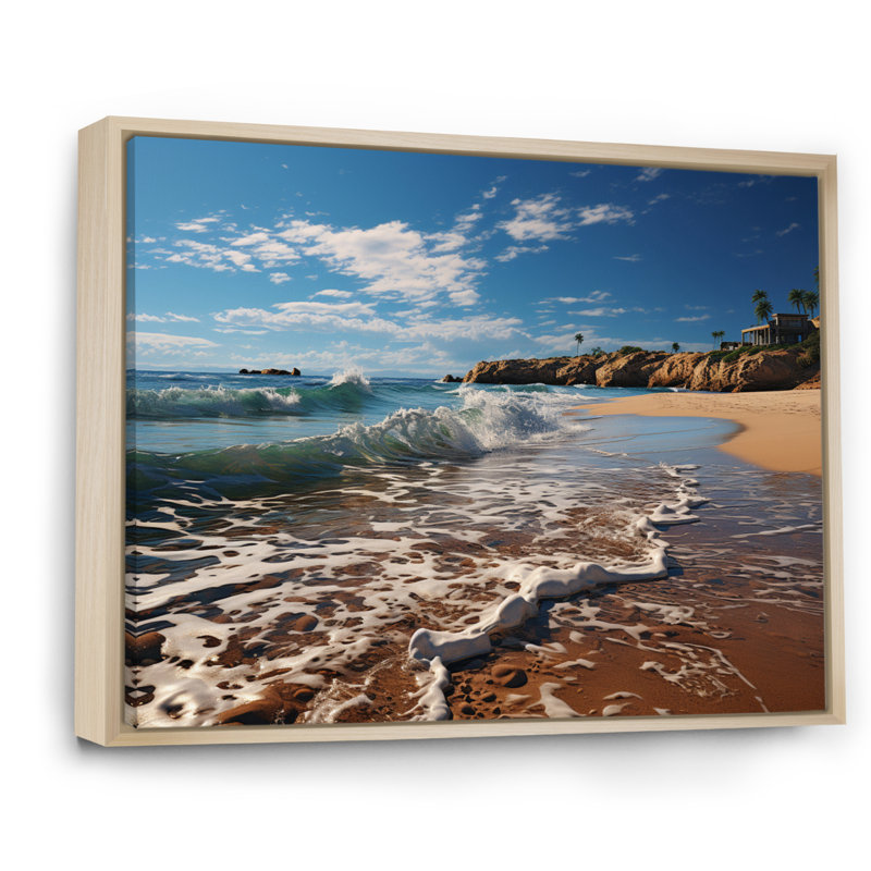 «Beach Golden Coast II», reproduction sur toile, H 16 po x l 32 po x P 1 po, Cadre naturel flottant