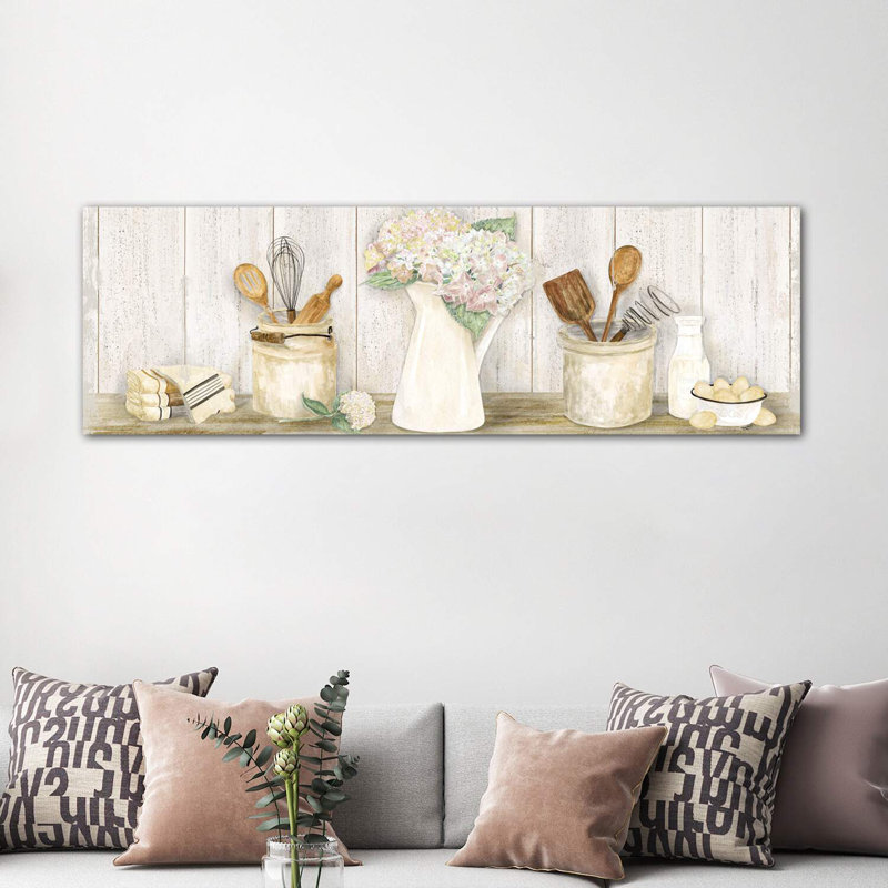 Panneau de cuisine rétro par Tara Reed, impression d'art graphique panoramique, Toile tendue, H 24 po x l 72 po x P 1,5 po