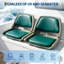 2 chaises de bateau pliantes à dossier bas vert avec cadre en plastique moulé et rembourrage en éponge épaissie pour chaise de bateau pliable toutes saisons