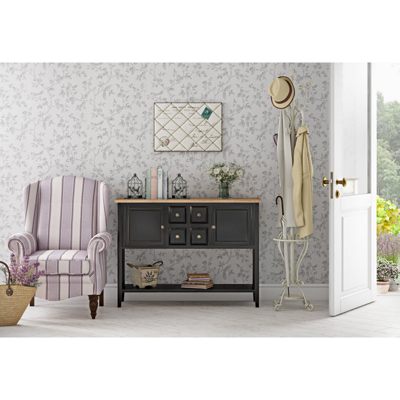 Sadie 45.7'' Solid Wood Console Table, Black