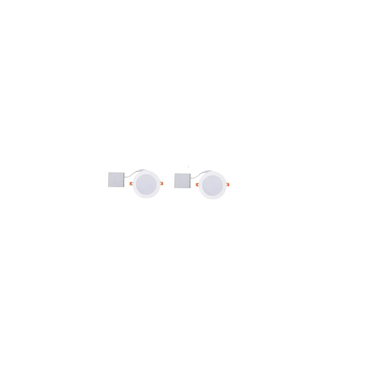 Strak Led LED 4-Inch White Slim Panel Downlight 9W 750 Lumens With Junction Box 6000K (2-Pack)