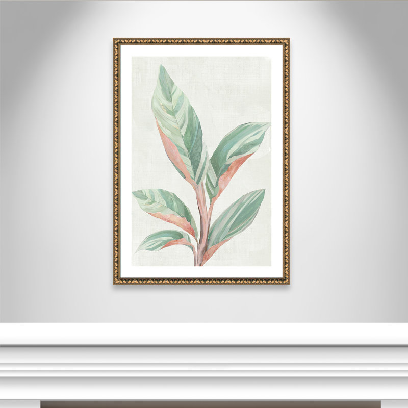 Gingembre II - reproduction d'art, Papier avec cadre à perles dorées, H 41,5 po x l 29,5 po x P 1,125 po