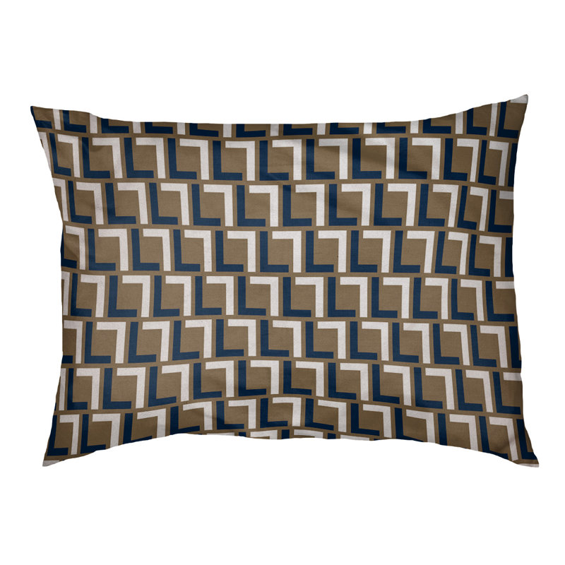 Coussin d'extérieur pour chien Tuileries, Très grand (l 40 po x P 50 po x H 6 po), Or New Century / bleu millénaire / blanc