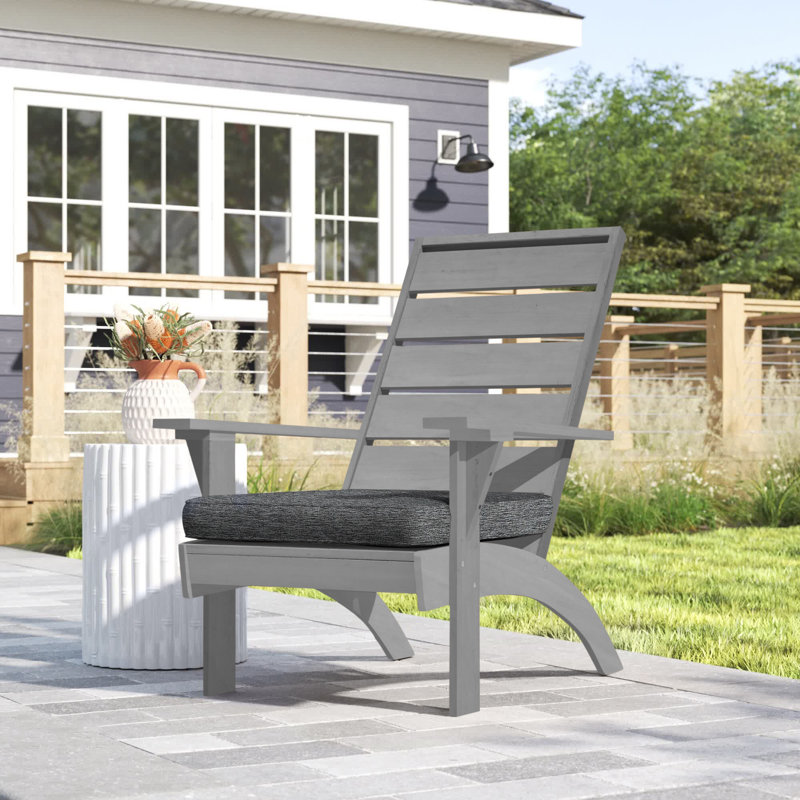 Chaise de patio avec coussins Hagler, Gris