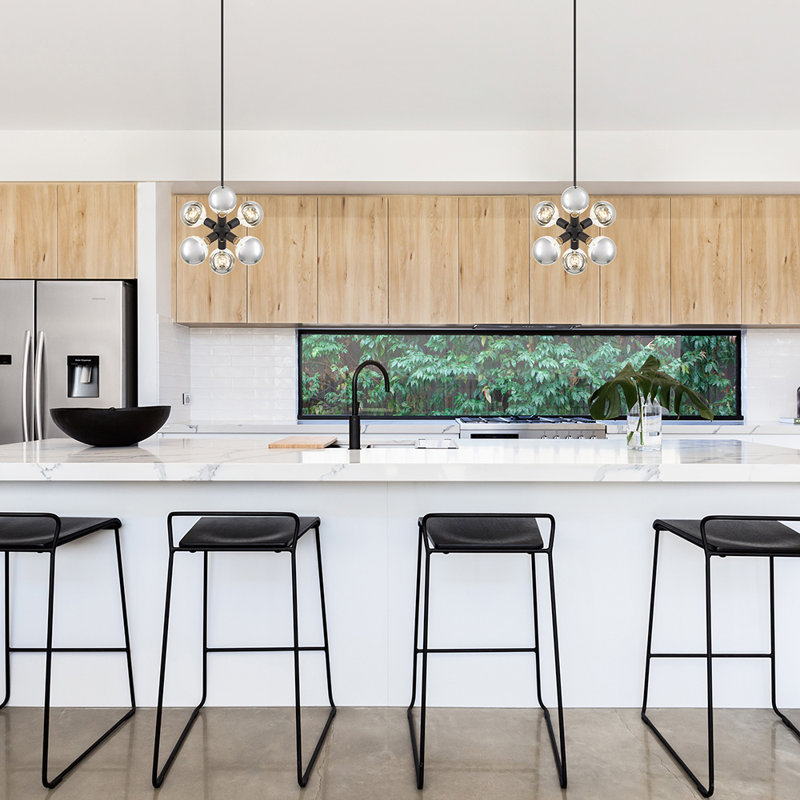 Iyonah 6 - Light Sputnik Pendant, Matte Black, Gray