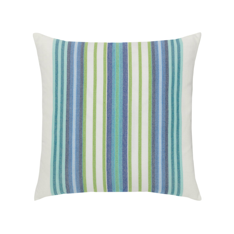 Summer Square Indoor/Outdoor Pillow Cover & Insert, Aqua/Cobalt/Kiwi