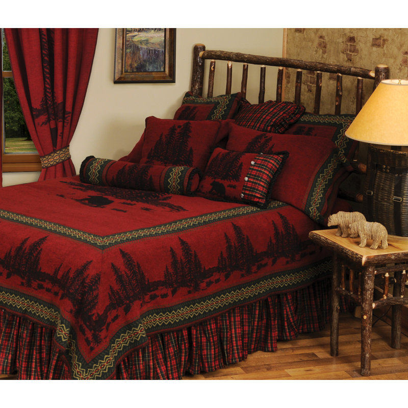 Wooded River Bear - Bedspread - Super Queen - 96x98, Super Queen Coverlet / Bedspread
