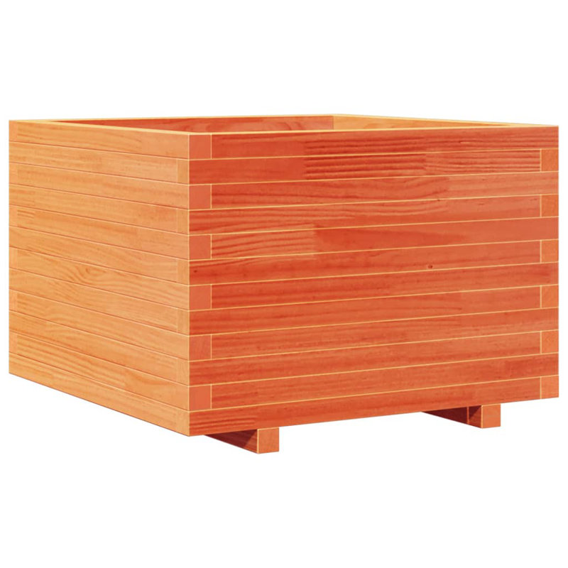 9 Wood Planter, 49.5cm H x 70cm W x 70cm D, Wax brown