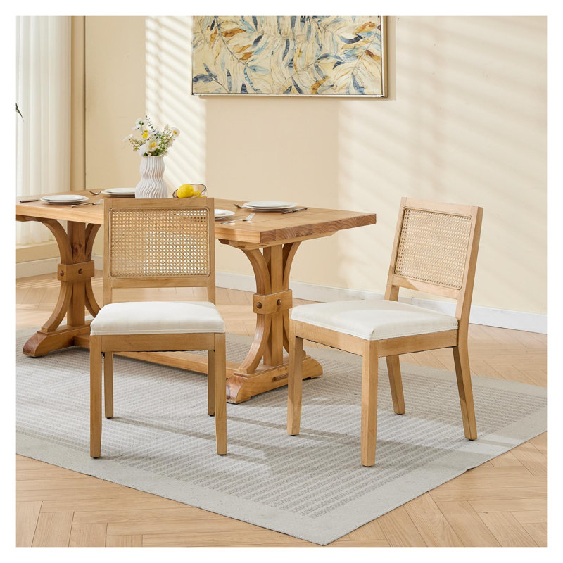 Ensemble de 2 chaises de salle à manger en rotin Farmhouse