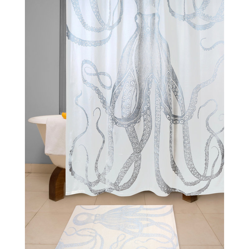 Rideau de douche simple 100% coton octopus Camren