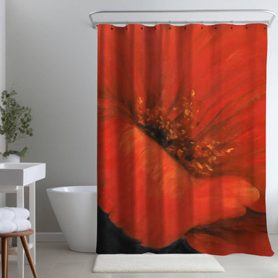 Floral – Polyester Shower Curtain, Dye Sublimation Print, 71" W × 74" L