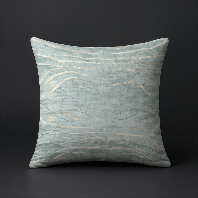 Coussin décoratif intérieur et extérieur Modern, Bleu abstrait 28, Carré 18 po