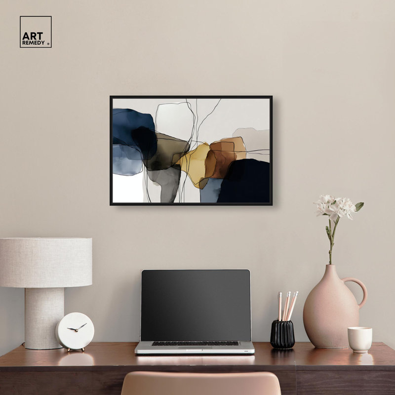 Décoration murale de bureau à imprimé sur toile Conn Conned Colors II par Art Remedy, cadre noir, 24 x 16, Cadre noir