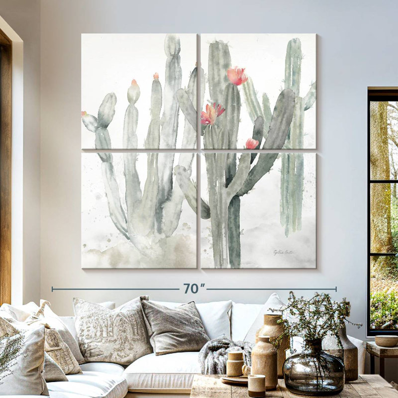 Harnek Cactus Garden Gray Blush II, 57" H x 57" W