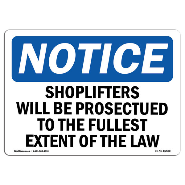 shoplifting signs